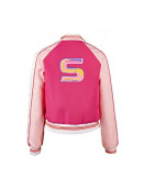 Margaret Qualley Sue The Substance Pink Bomber Jacket