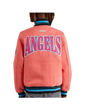 Mash Up Angels Peach Varsity Wool Jacket