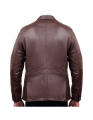 Men's Brown Leather Blazer