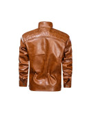 Men Brown Diamond Real Leather Jacket