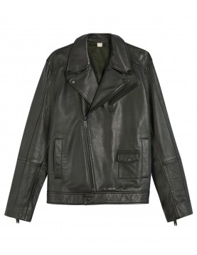 Men’s Black Classic Carve Motorcycle Leather Jacket