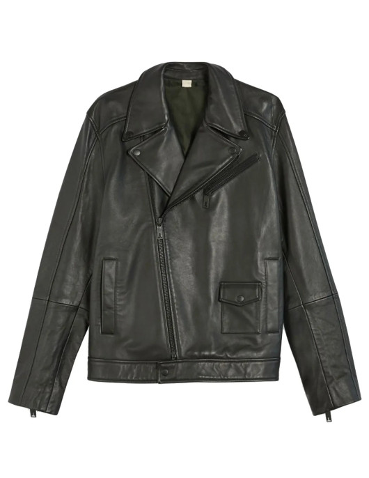 Men’s Black Classic Carve Motorcycle Leather Jacket