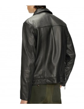 Men’s Black Classic Carve Motorcycle Leather Jacket