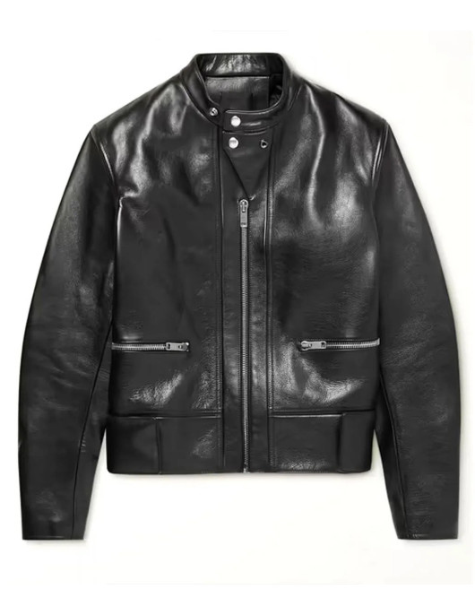 Men’s Slim Fit Cow Leather Motorcycle Jacket