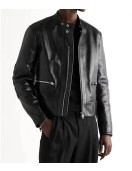 Men’s Slim Fit Cow Leather Motorcycle Jacket