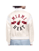 Miami Heat Printed Logo Varsity Satin Jacket