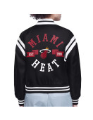 Miami Heat Printed Logo Varsity Satin Jacket