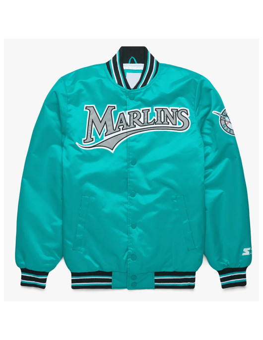 Miami Marlins Classic Teal Satin Jacket