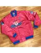 Miami Pink Panther Satin Varsity Jacket