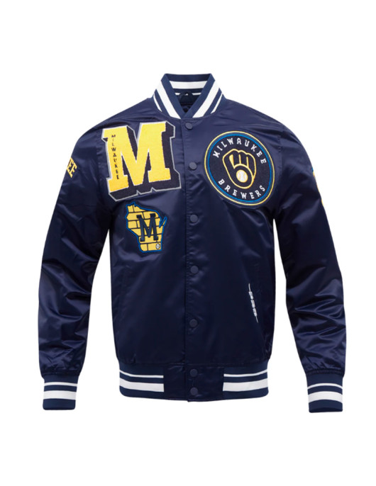 Milwaukee Brewers Mashup Classic Rib Satin Jacket