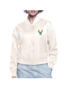 Milwaukee Bucks Printed Logo Varsity Satin Jacket