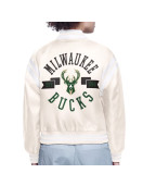 Milwaukee Bucks Printed Logo Varsity Satin Jacket