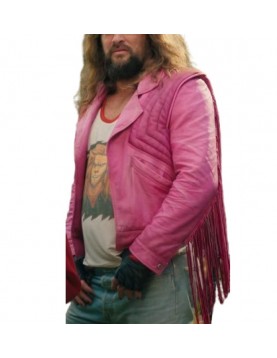 Minecraft Movie Jason Momoa Pink Leather Jacket