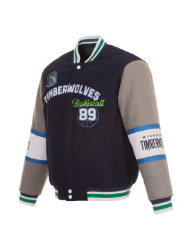 Minnesota Timberwolves Navy and Gray Varsity Wool Jacket