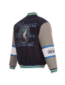 Minnesota Timberwolves Navy and Gray Varsity Wool Jacket