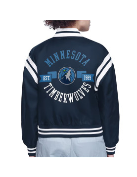 Minnesota Timberwolves Printed Logo Varsity Satin Jacket