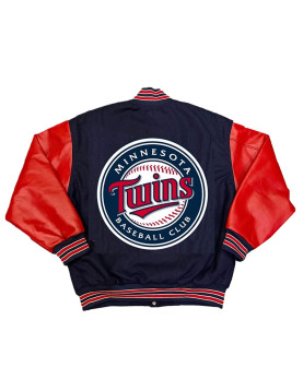 Minnesota Twins Navy and Red Varsity Jacket