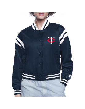 Minnesota Twins Printed Logo Varsity Satin Jacket