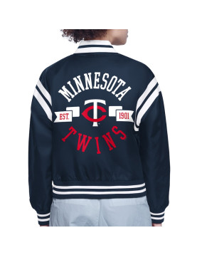 Minnesota Twins Printed Logo Varsity Satin Jacket