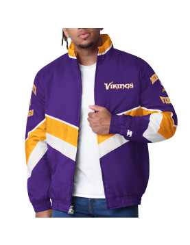 Minnesota Vikings Captain Purple Varsity Satin Jacket