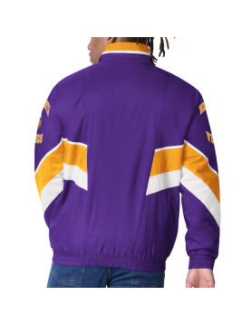 Minnesota Vikings Captain Purple Varsity Satin Jacket