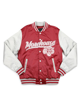 Morehouse Maroon and Light Gray Baseball Jacket