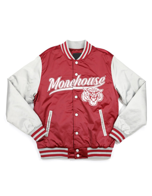 Morehouse Maroon and Light Gray Baseball Jacket