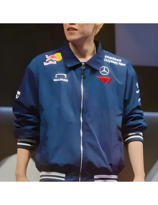 MSI 2024 T1 Blue Satin Blue Bomber Jacket