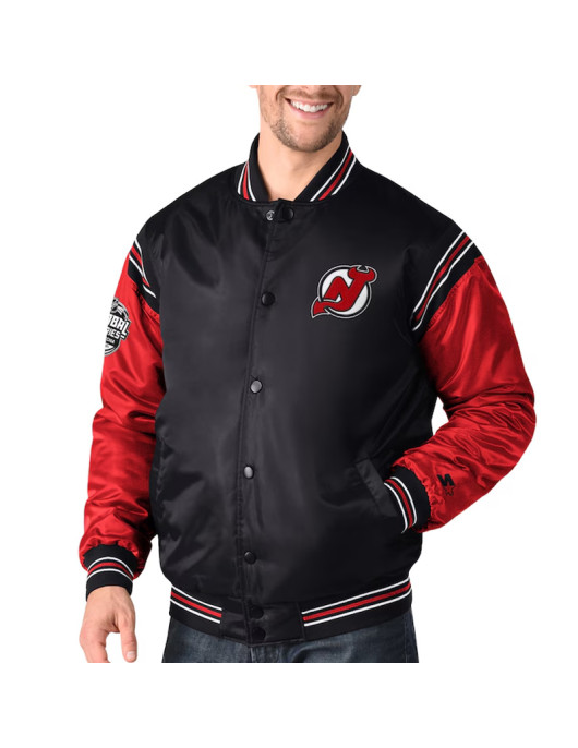 New Jersey Devils 2024 Global Series Varsity Satin Jacket