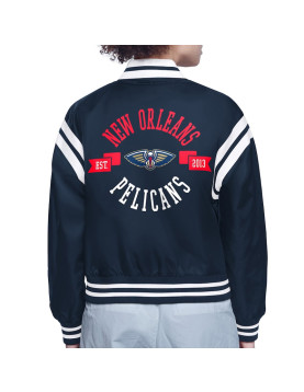 New Orleans Pelicans Printed Logo Varsity Satin Jacket