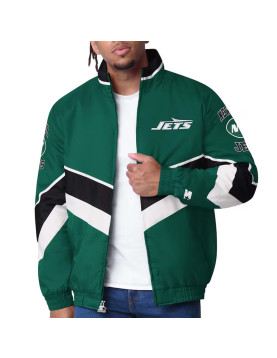 New York Jets Captain Green Varsity Satin Jacket