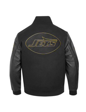 New York Jets Full-Zip Black Varsity Jacket