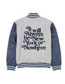 New York Or Nowhere Gray and Navy Varsity Jacket