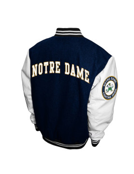 Notre Dame Fighting Irish Graduate Navy and White Varsity Jacket