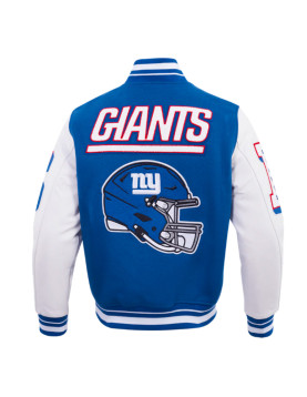 NY Giants Mashup Rib Varsity Wool/Leather Jacket