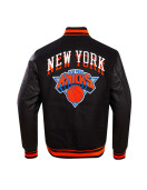 NY Knicks Chest Layered Classic Rib Varsity Jacket