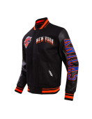 NY Knicks Chest Layered Classic Rib Varsity Jacket