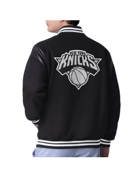 NY Knicks Clutch Hitter Black Varsity Jacket