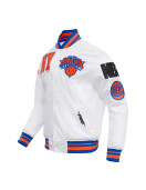 NY Knicks Mashup Classic Rib White Satin Jacket