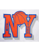 NY Knicks Mashup Classic Rib White Satin Jacket