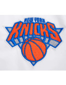 NY Knicks Mashup Classic Rib White Satin Jacket