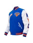 NY Knicks Script Tail Classic Rib Varsity Jacket