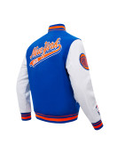 NY Knicks Script Tail Classic Rib Varsity Jacket