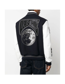 Off-White Cryst Moon Phase Black Varsity Jacket