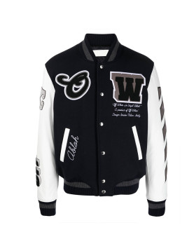 Off-White Cryst Moon Phase Black Varsity Jacket