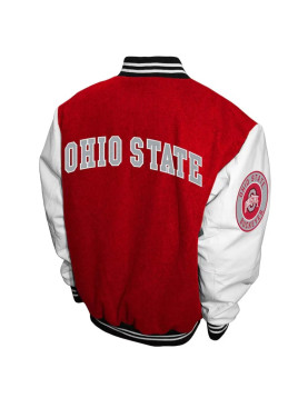 Ohio State Buckeyes Graduate Scarlet and White Varsity Jacket