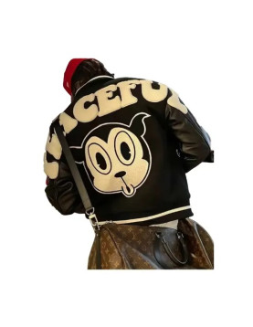 Peaceful People Black Varsity Jacket