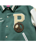 Peaceful People Green Varsity Jacket