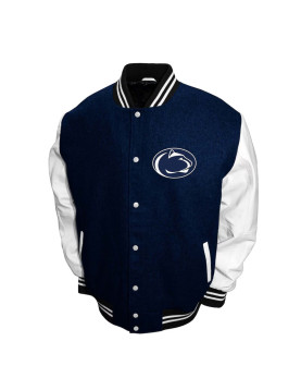 Penn State Nittany Lions Graduate Navy and White Varsity Jacket