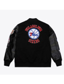 Philadelphia 76ers Black Out Team Logo Varsity Jacket